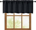 OWENIE Black Valances for Windows 1 Pcs 18 Inch Length, Light Filtering by OWENIE