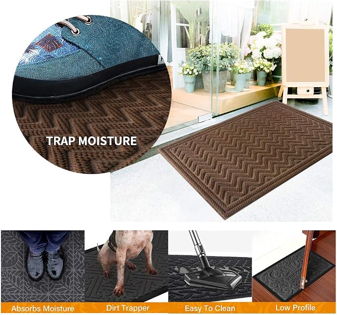 Mibao Front Door Mat, Dirt Trapper Welcome Mat - Image 6