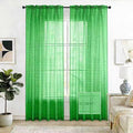 SpaceDresser Check Sheer Curtains 72 Inches 2 Panels Set, Rod Pocket Plaid by SpaceDresser