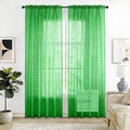 SpaceDresser Check Sheer Curtains 108 Inches 2 Panels Set, Rod Pocket Plaid by SpaceDresser