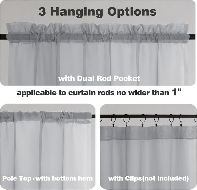 Chyhomenyc Light Grey Sheer Valances - Image 5