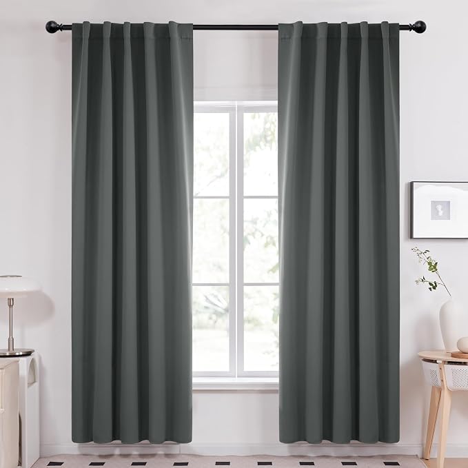 Deconovo Blackout Curtains, Thermal Insulated, W42 x L84 2 Panels, Back Tab by Deconovo
