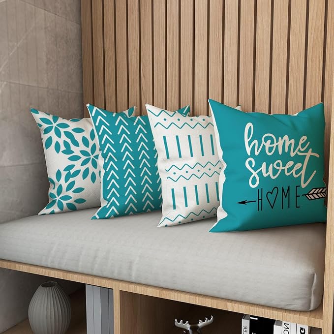 YCOLL Pillow Covers 18x18 Set of 4, Modern Sofa Throw Pillow Cover, Decorative - Image 5