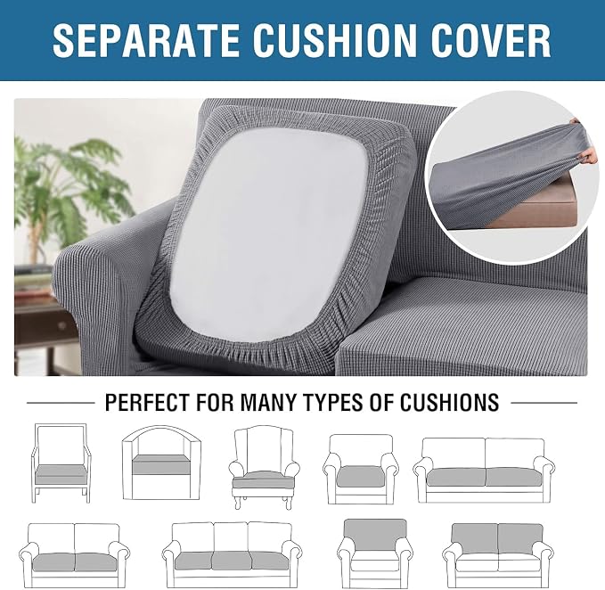 H.VERSAILTEX 4 Piece Stretch Sofa Covers - Image 5