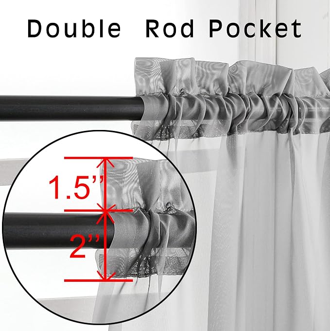 OVZME Voile Sheer Curtains - Image 3