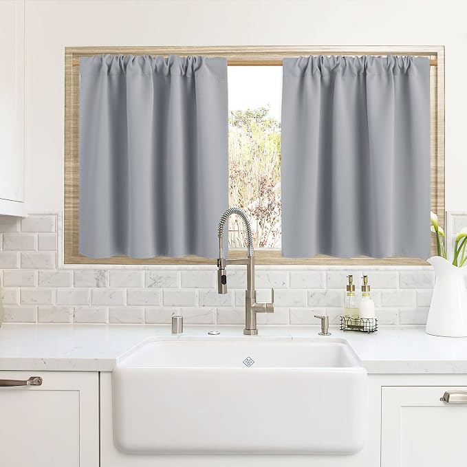RYB HOME Cafe Blackout Curtains 24 inch Length, RV Curtains by RYBHOME