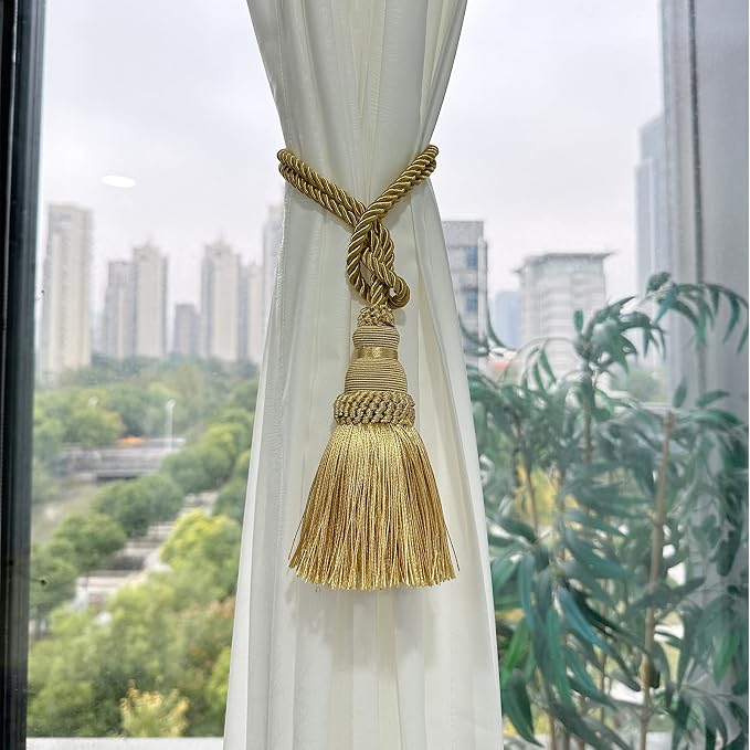 Fenghuangwu 6 Pack Curtain Tie Backs Rope Tassels - Image 3