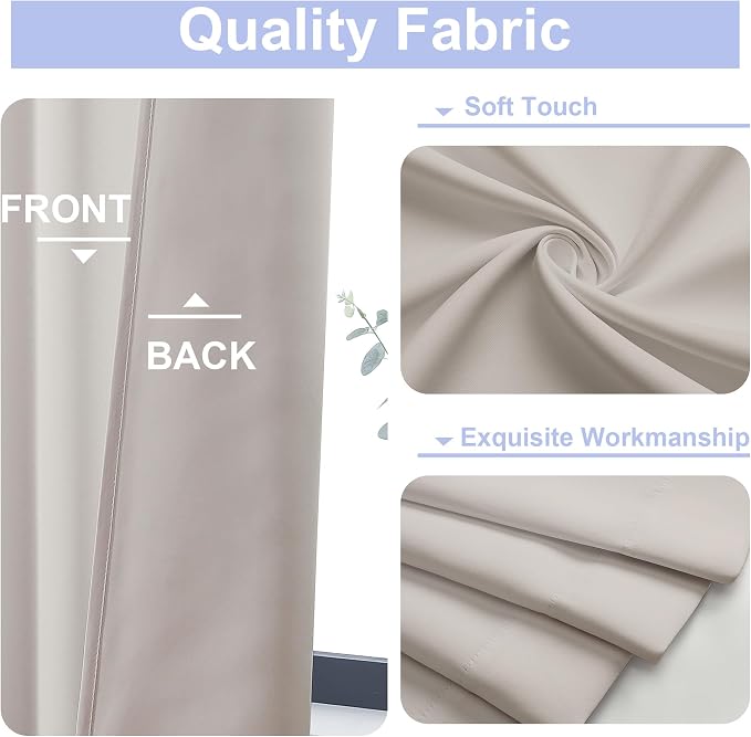 Simplebrand Ava Natural Blackout Curtains - Image 3