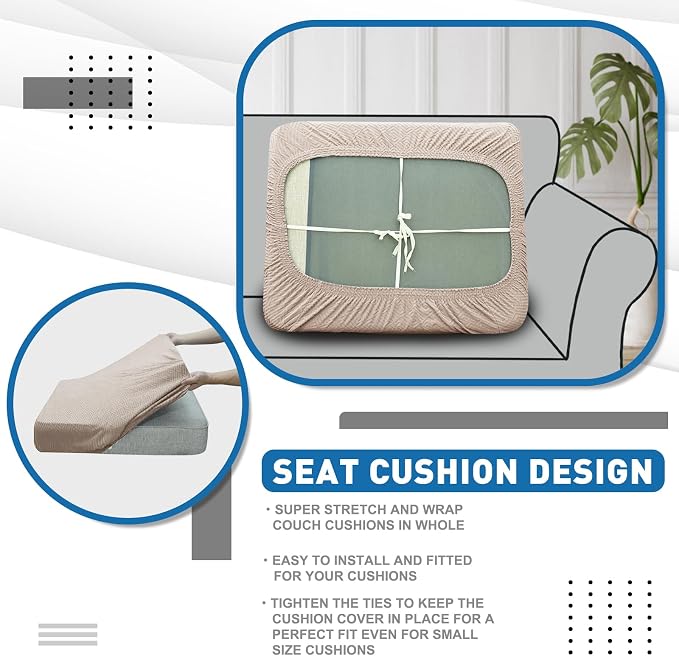 XINEAGE Couch Cushion Covers Seat Cushion Cover Thick Stretch Sofa Slipcovers 1 - Image 6