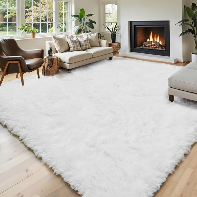 Rugs for Living Room 8x10, Alfombras para Salas Fluffy Shag Large Fuzzy Plush - Image 2