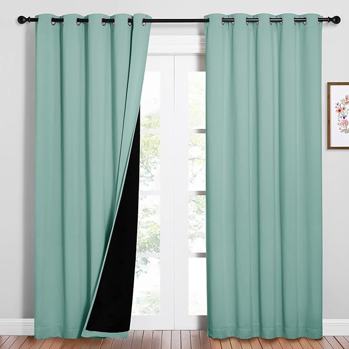 NICETOWN 100% Blackout Window Curtain Panels, Cold and Full Light Blocking by NICETOWN