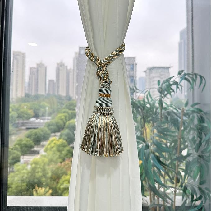 Fenghuangwu 4 Pack Curtain Tie Backs Rope Tassels - Image 3