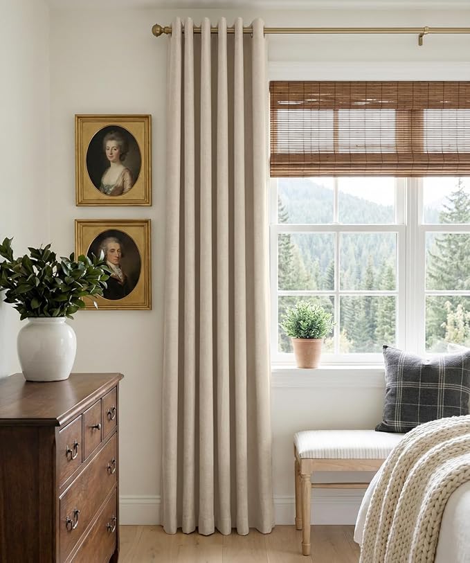 100% Blackout Shield Linen Blackout Curtains - Image 2