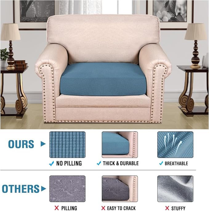 H.VERSAILTEX Super Stretch Individual Seat Cushion Covers Sofa Covers Couch - Image 2