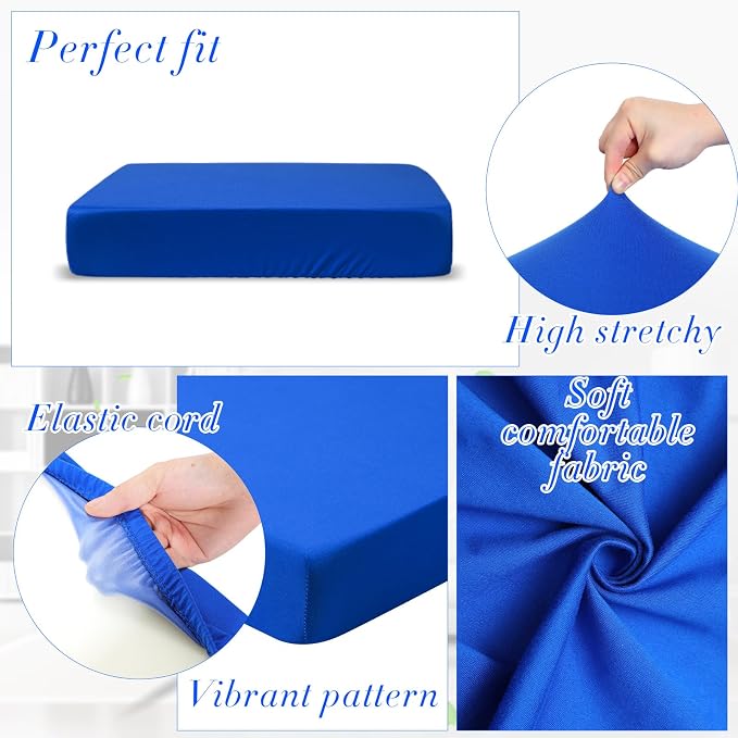 Newwiee Set of 4 Stretch Patio Cushion Covers Sofa Couch Seat Chair Slipcovers - Image 3