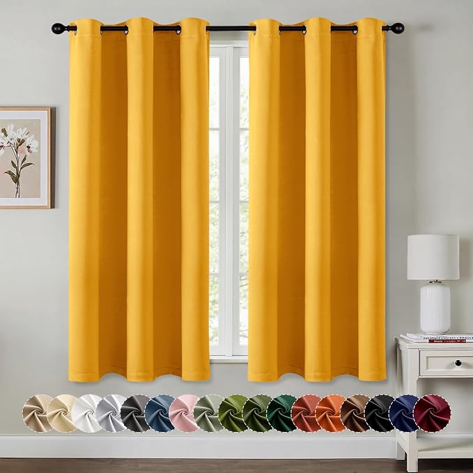 MIULEE Yellow Blackout Curtains by MIULEE