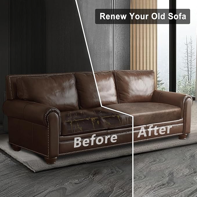 Leather Look Couch Cushion Covers Sofa Seat Slipcovers Sets Couches Furniture - Image 7