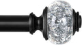 Black Curtain Rods 32 to 58 Inches, USFOOK 7/8 Inch Telescoping Splicing by USFOOK