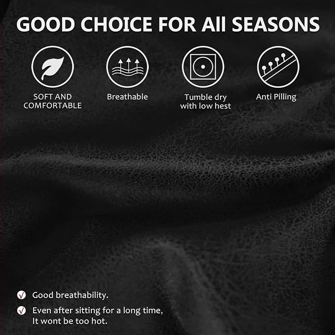 Leather Look Couch Cushion Covers Sofa Seat Slipcovers Sets Couches Furniture - Image 5