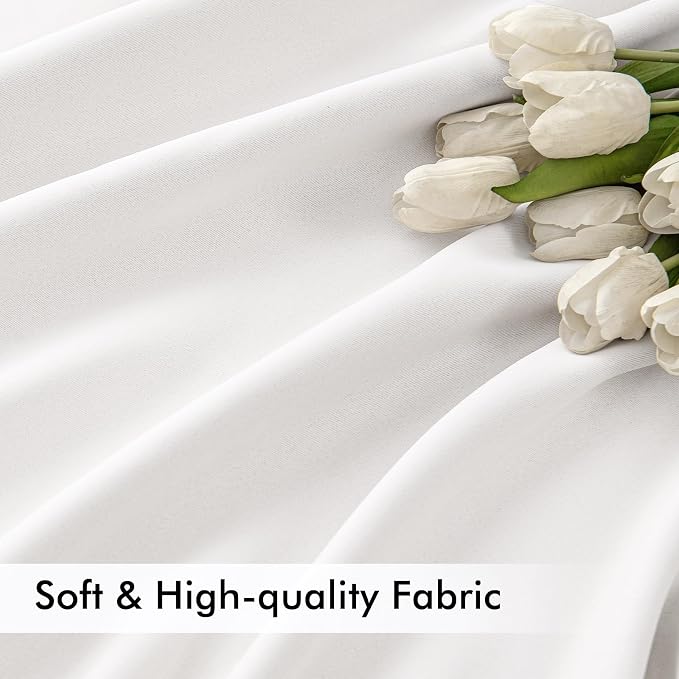 MIULEE Pure White Back Tab Blackout Curtains 84 Inch Length 2 Panels Set - Image 6