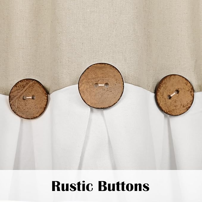 Boho Kitchen Curtains 24 Inch Length, Farmhouse Cotton Linen Tier Curtains - Image 5