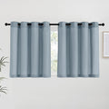 NICETOWN Stone Blue Linen Kitchen Curtains 36 inch Length, Decorative Thick by NICETOWN