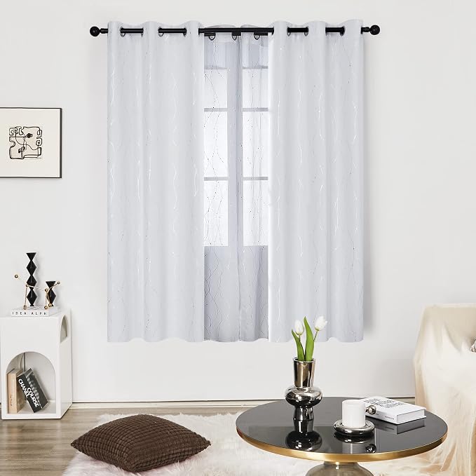 Deconovo Bedroom Curtains, Light Darkening Drapes, Thermal Insulated Soundproof - Image 2