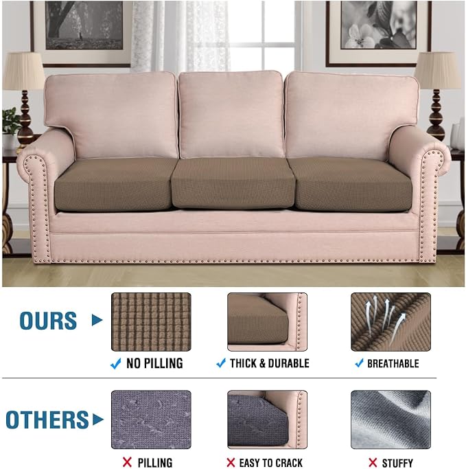 H.VERSAILTEX Super Stretch Individual Seat Cushion Covers Sofa Covers Couch - Image 2