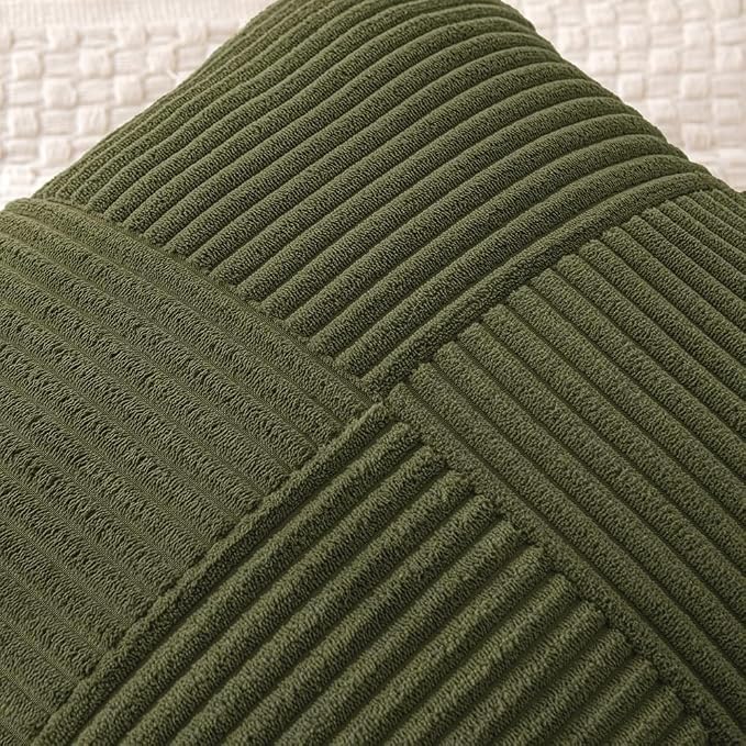 MIULEE Olive Green Decorative Euro Sham Pillow Covers 24x24 Inch - Image 5