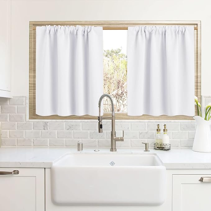 RYB HOME Cafe Curtains 24 inch Length, RV Curtains by RYBHOME