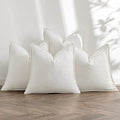 MIULEE Cream Linen Pillow Covers Pack of 4 Decorative Natural Solid Throw by MIULEE