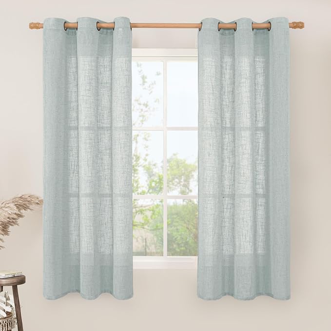 LAMIT Sheer Linen Curtains 63 inches Long by LAMIT