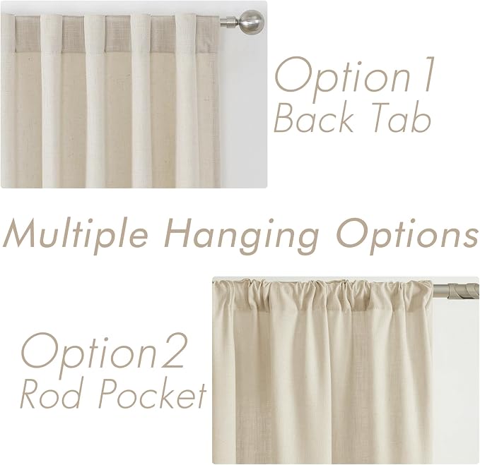 Joydeco Linen Curtains, 90 Inch Length, 2 Panels Set - Image 5