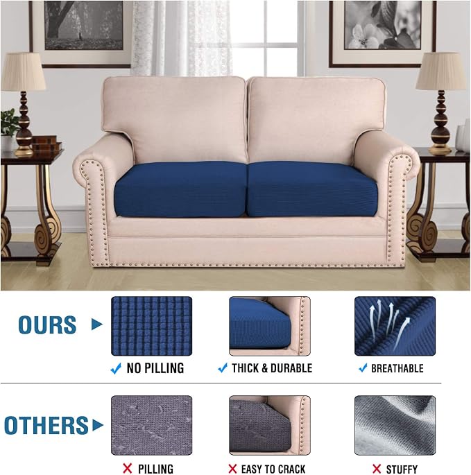 H.VERSAILTEX High Stretch Couch Cushion Covers, Chair Sofa Seat Slipcovers - Image 5