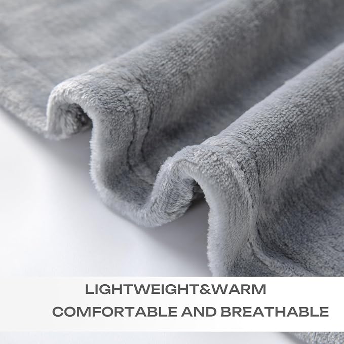 JIAHANNHA Fleece Blanket Twin Size Grey 60 by 80 Inches Throw Blankets - Image 6