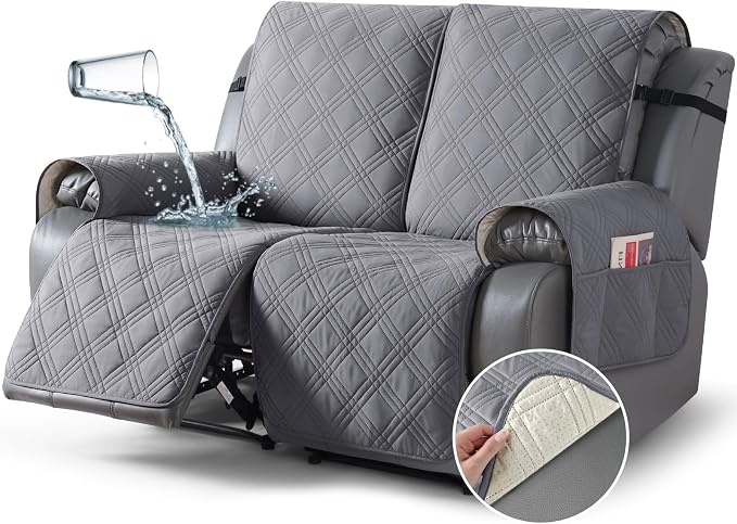 TAOCOCO 100% Waterproof Loveseat Recliner Cover, Non Slip Split Loveseat Covers by TAOCOCO