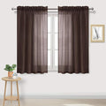 DWCN Brown Sheer Curtains Semi Transparent Voile Rod Pocket Curtains by DWCN