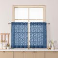 Chyhomenyc Dusty Blue Sheer Curtains 30 Inch Length, Light Filtering Leaf by Chyhomenyc