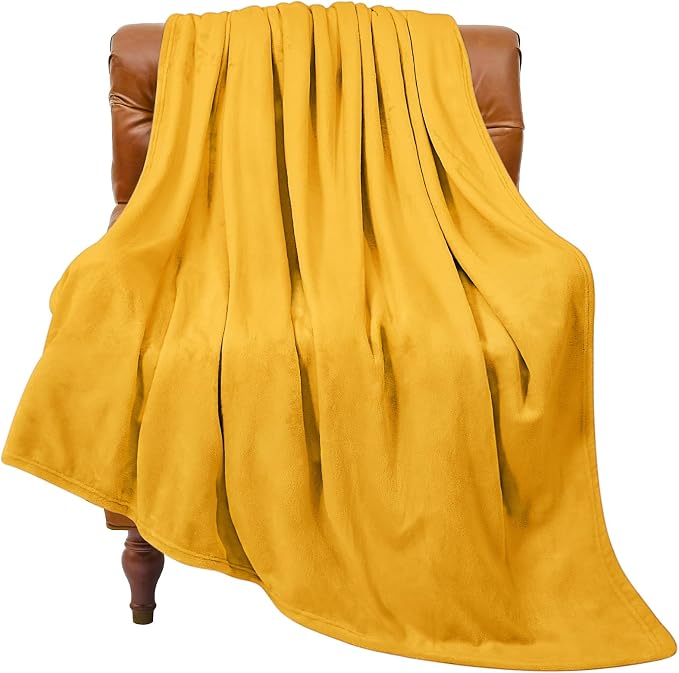BEDELITE Fleece Blanket Yellow Throw Blanket by BEDELITE