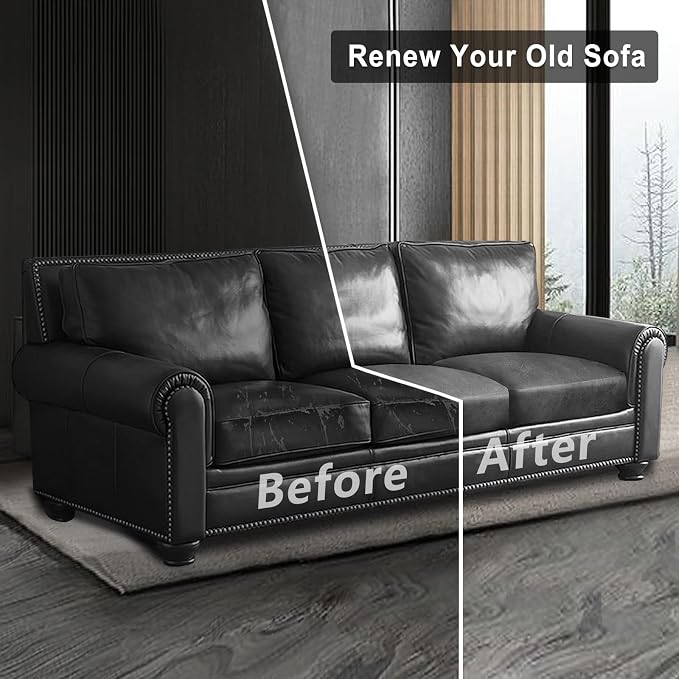 Leather Look Couch Cushion Covers Sofa Seat Slipcovers Sets Couches Furniture - Image 8