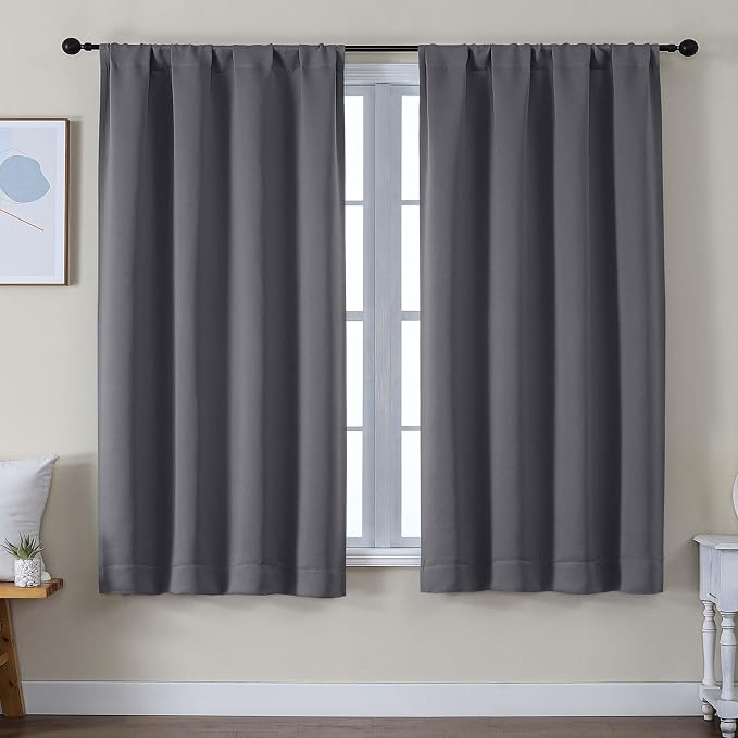 Simplebrand Ava Grey Blackout Curtains by Simplebrand