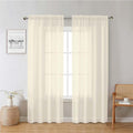 Lecloud Cream Sheer Curtains 78 Inches Long 2 Panels, Elegant Light Filtering by Lecloud