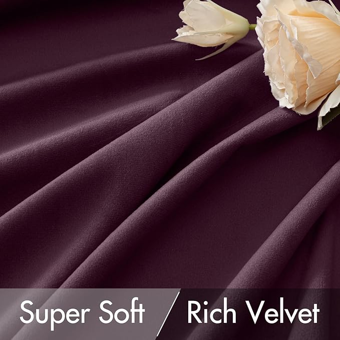 MIULEE Dark Purple Velvet Curtains 108 inches - Image 4