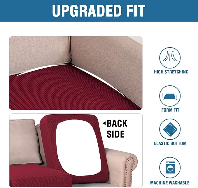 H.VERSAILTEX Super Stretch Individual Seat Cushion Covers Sofa Covers Couch - Image 6