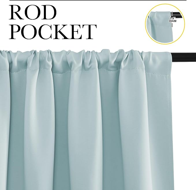 NICETOWN 2 Panels Blackout Curtains, Rod Pocket Thermal Insulated Curtains - Image 2