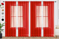 SpaceDresser Sheer Red Curtains 4 Panels Rod Pocket Semi-Sheer Curtain 72 by SpaceDresser
