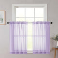 Cafe Curtains 36 Inch Length Tier 2 Pieces, Modern Soft Airy Sheer Kitchen by WelvetBLK