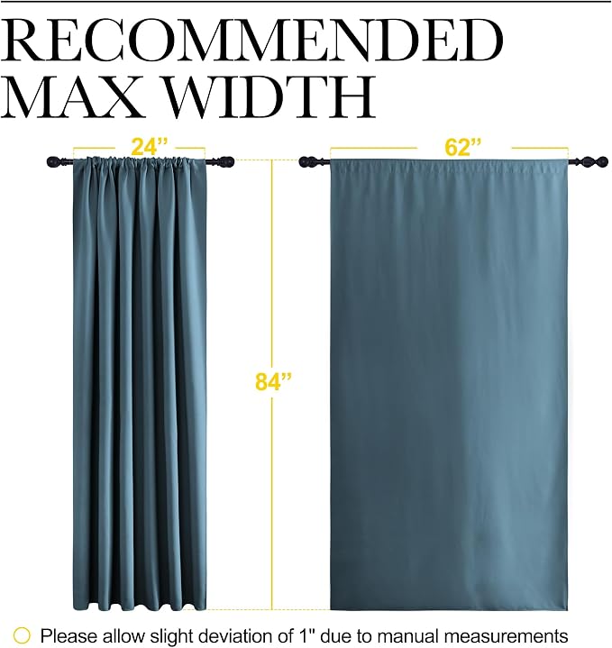 NICETOWN 2 Panels Blackout Curtains, Rod Pocket Thermal Insulated Drapes 84 - Image 6