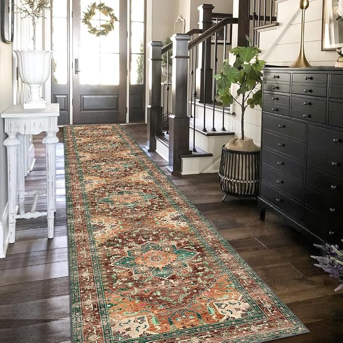 Yamaziot Washable Runner Rug, 2x12 Non-Slip Boho Vintage Hallway Rug Runner - Image 6