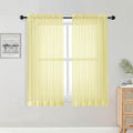 OWENIE Short Sheer Curtains for Bedroom Living Room 54 Inch Length 2 Panels Set by OWENIE